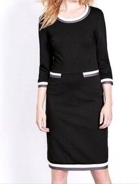 Boden Gloria Ponte Knit Sheath Dress Black Size US 8 R